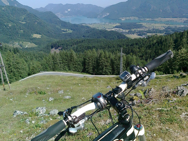 MTB TOUR AUF DIE BLECKWAND BEI STROBL MIT BLICK AUF DEN WOLFGANGSEE