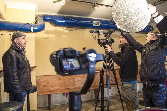 Das Team des „Lichtspiels Allentsteig“ beim Filmdreh des Infovideos für das Crowdfunding. | Foto: lichtspiel Allentsteig