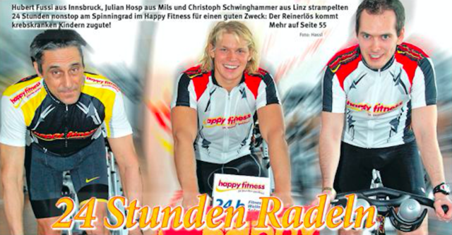 Ist Julian Hosp in Tirol, so zieht es ihn zum Training ins Happy Fitness – im Bild als Teilnehmer am 24-Stunden-Spinningmarathon | Foto: privat