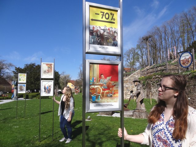 Die Freiluftgalerie Bruno Haberzettl im Karikaturengarten Brunn am Wald wird am Samstag, 23. April um 14 Uhr in Anwesenheit des Künstlers eröffnet. Foto: Richard Rauscher.