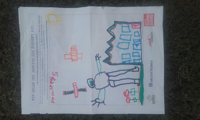 Glücklich, zufrieden, umweltfreundlich und die Sonne scheint für alle Menschen…! :-) _ Philipp, 5 Jahre