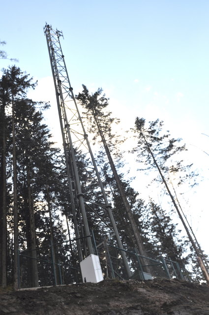 Der neue Mast vonT-Mobile steht am Waldrand am Waidringer Hausberg.