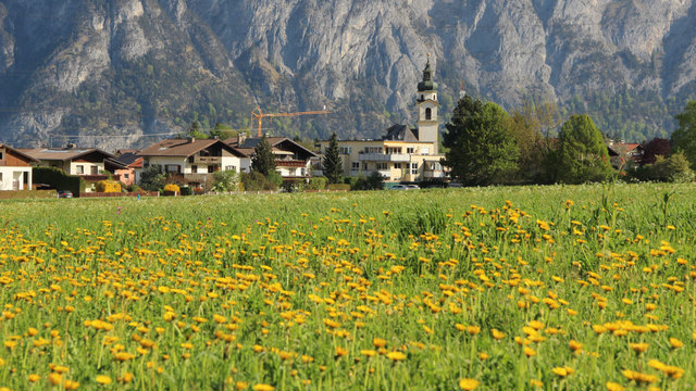 Blick auf Birgitz vom Panoramaweg aus