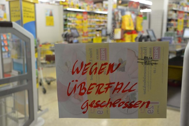 Die Billa-Filiale in der Leobener Rathaus-Passage ist heute wegen eines am Mittwoch erfolgten Überfalles geschlossen.