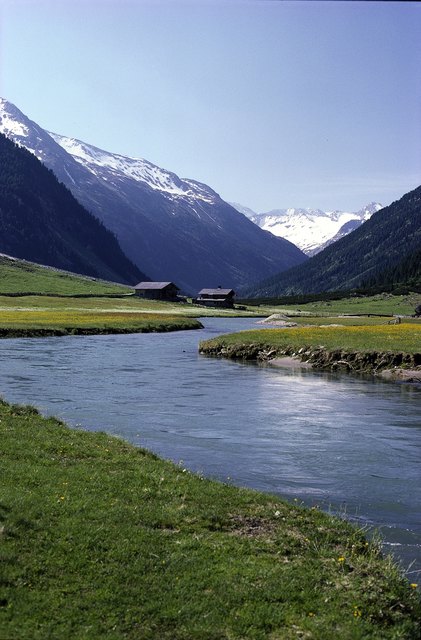 Die Hölzlahneralm im Krimmler Achental. | Foto: Nationalpark Hohe Tauern / Ferdinand Rieder