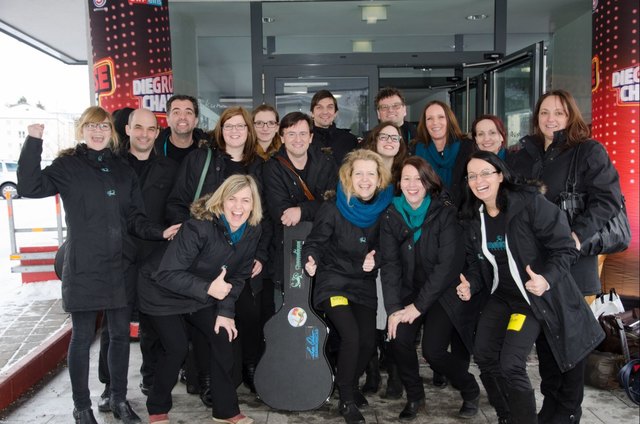 Die gut gelaunten Chameleons beim ORF Casting für "Die große Chance der Chöre"