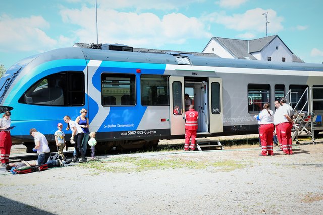 Der Weizer Bahnhof wurde ebenfalls Kulisse der Rettungsübungen.