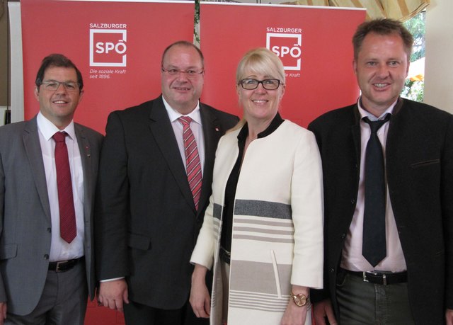 Walter Bacher mit seinen Stellvertretern Bgm. Manfred Gaßner,  Bgm. Michaela Höfelsauer und LAbg. Karl Schmidlechner | Foto: SPÖ