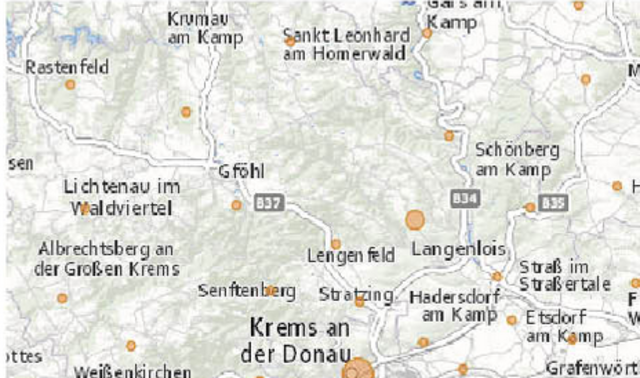 Die Kremser Polizei kontrolliert verstärkt die B37, die von Krems über Gföhl nach Rastenfeld ins Waldviertel führt. | Foto: Quelle: Statistik Austria