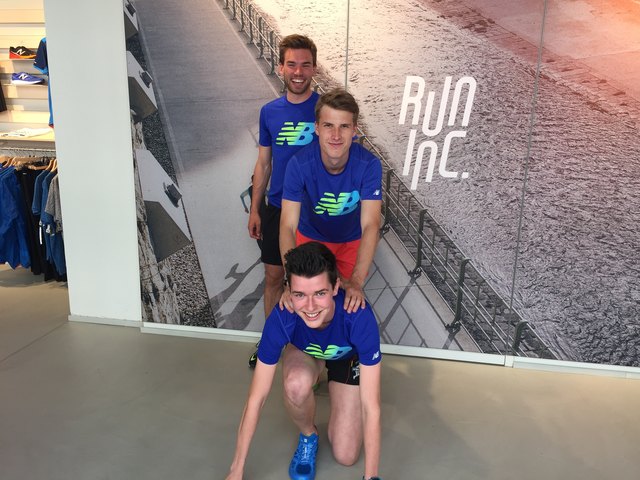 Bei Christoph Schatzmann (oben), Valentin Schneider und Paul Plumer (unten) stehen Marathonläufe auf der Tagesordnung.