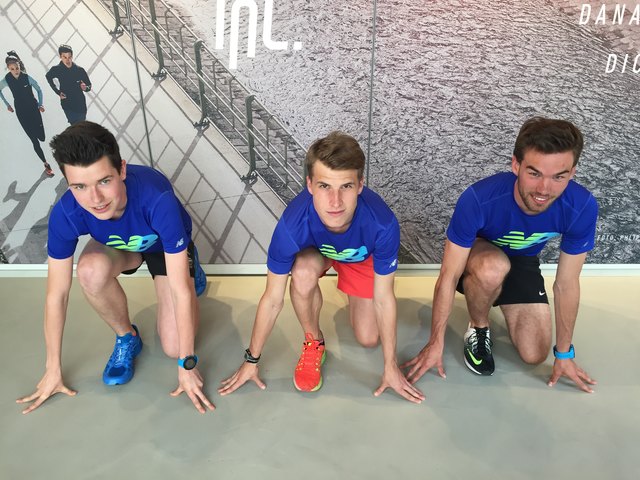 Auf die Plätze - fertig - los! Paul Plumer, Valentin Schneider und Christoph Schatzmann (v.l.n.r.) sind das Firmenteam von "Runinc".