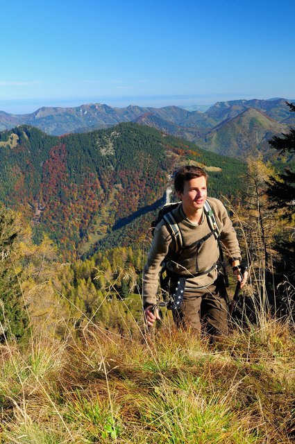 Philipp Sieghartsleitner am Weg zum Speringgipfel im Sengsengebirge | Foto: Sieghartsleitner