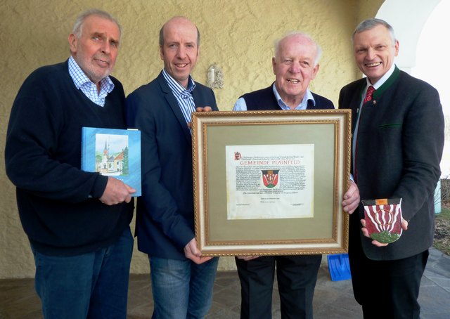 (v.l.n.r.) Wolfgang Saliger, Bgm. Wolfgang Ganzenhuber,  Altbgm. Johann Frauenlob, LAbg. Josef Schöchl | Foto: Josef Schöchl