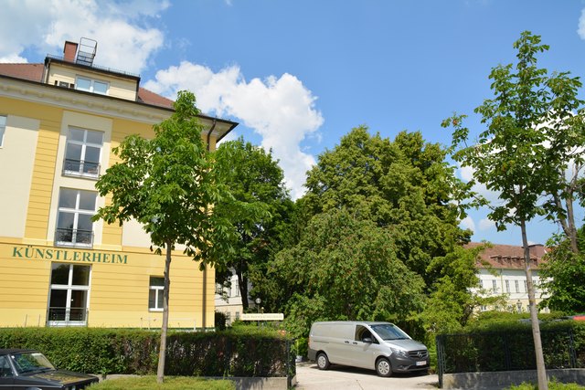 Der Sauerhof-Park grenzt direkt an das Grundstück des Badener Künstlerheims.