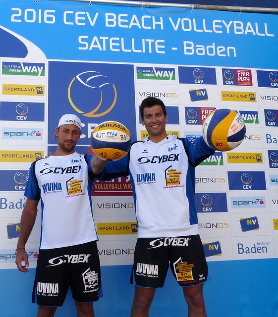 Platz 9 in Baden: Tommy Kunert und Christoph Dressler vom 1. Badener Beachvolleyballverein