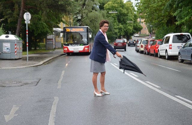 Die neue Sperrlinie in der Stranzenberggasse ist Regina Fuxberger ein Dorn im Auge.