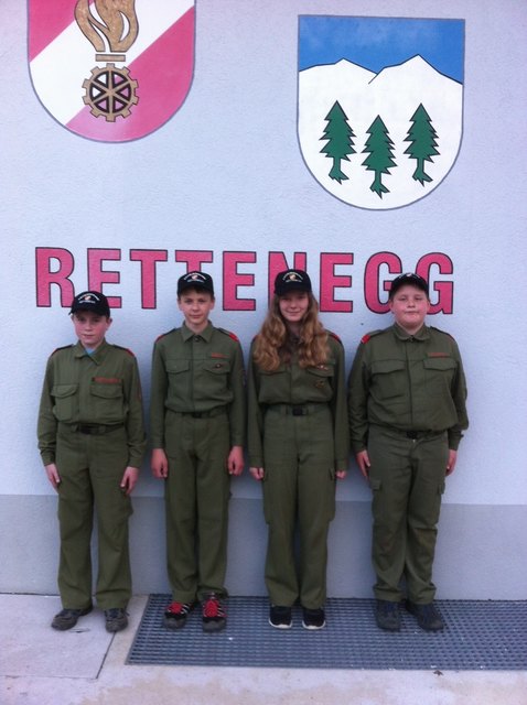 Robert Pretterhofer, Kevin Riegler, Tina Simml, Kilian Filzmoser | Foto: FFW Rettenegg