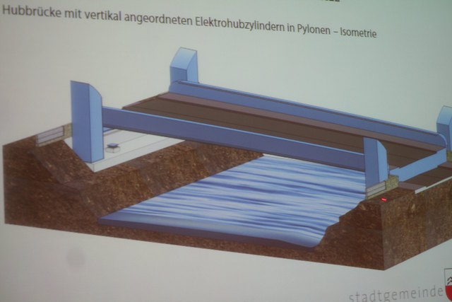 Eine Skizze der Brücke. Sie wird im Herbst errichtet, der Hubmechanismus in den Ecken wird im Frühjahr eingebaut. | Foto: Land Salzburg / Repro Nothdurfter