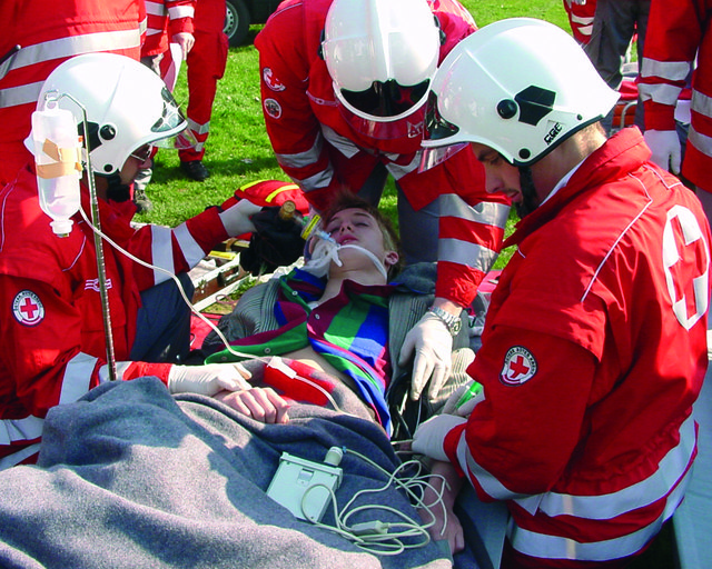 Szenario bei einer Übung | Foto: RK/LV OÖ