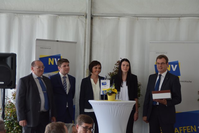 Die NV-Mitarbeiter Karl Stamminger, Andreas Grabenschweiger, Anita Köberl sowie Claudia und Leopold Kastenberger in Wieselburg.