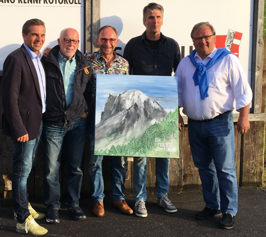 V.l.: Sportreferent Simon Lung, Heinz Gamsjäger, Mag. Mayr, Dr. Seiser und Joe Trois.