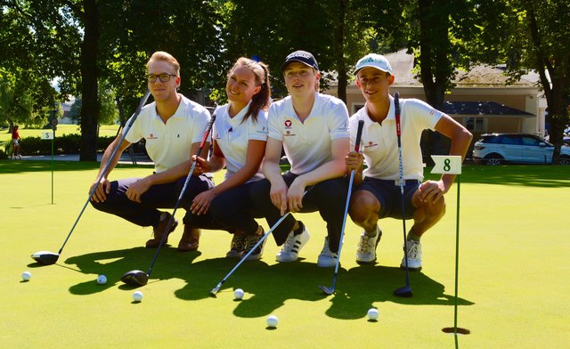 Hoffen auf Medaillen-Ränge: Lukas Lipold, Amelie Svejda, Luca Denk und Paul Kamml (im Bild von links).
