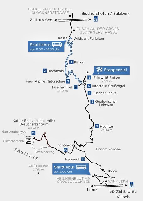 Übersicht Großglockner Hochalpenstraße Österreich-Radrundfahrt 2016 | Foto: Großglockner Hochalpenstraßen AG