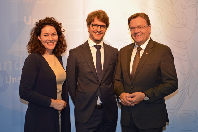 LHStvin Ingrid Felipe, der designierte Geschäftsführer des VVT Alexander Jug und LH Günther Platter