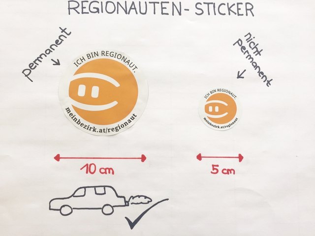 Die Sticker mit einem Durchmesser von zehn Zentimetern sind witterungsbeständig und durch den permanenten Klebstoff fürs Auto geeignet.