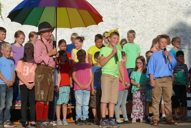 Beim Schulfest gab es eine Stunde lang Aufführungen. | Foto: Foto: Lindorfer