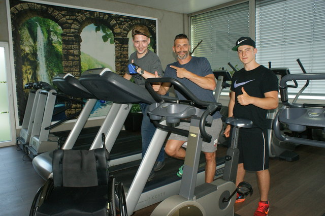 Marco Pagger, Niki Kulmer und Raphael Ziesler, Training auch bei sommerlichen Temperaturen.