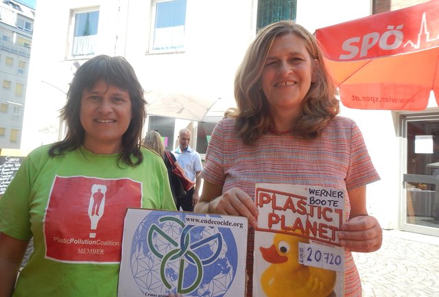 Bezirksvorsteherin von Margareten Mag.Susanne Schaefer-Wiery für Plastikreduktion und für www.endecocide.org