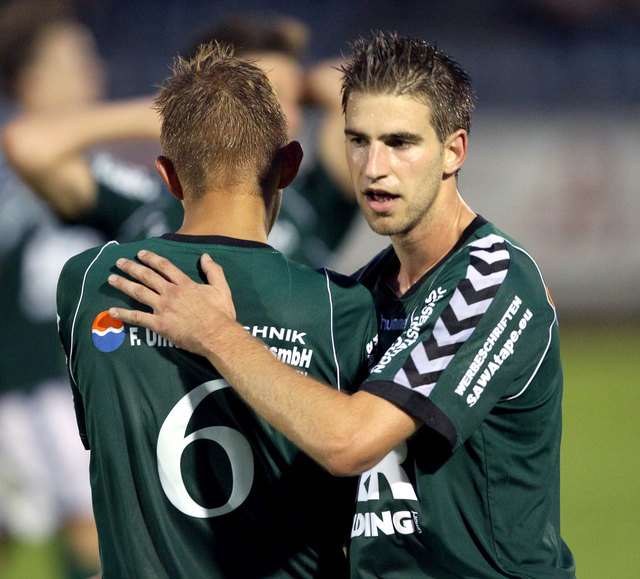 David Hebenstreit (r.) begann 1993 seine Karriere beim SV Oberglan und spielte zuletzt für den SV Feldkirchen. Nun kehrt der 29-jährige zurück nach Oberglan