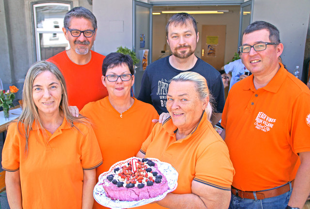 Zur Feier des Tages gab es eine selbst gemachte 1-Jahres-Torte.