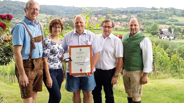 KO-Stellvertreter Walter Kaindlbauer, Vizebürgermeister Maria Tunst, BB-Obmann Johann Wagner, Bgm Otmar Hiebaum KO Sepp Wumbauer
