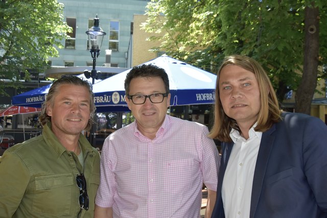 Werben gemeinsam für Cup-Derby: Frankie Schinkels, Othmar Seidl, Georg Stierschneider