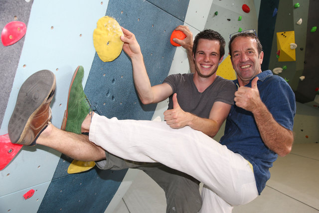 Alexander Richter Leiter boulderbar, Mike Drechsler GF u. Inhaber Boulderbar
Foto: Franz Neumayr/SB