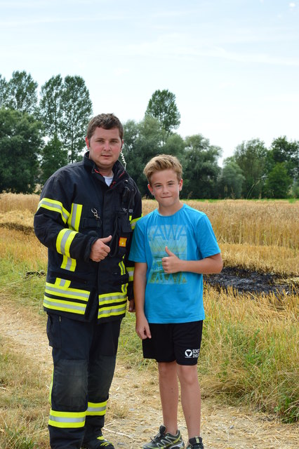 Johannes Veroner, Kommandant der FF St. Florian am Inn, mit Jan Gangl. | Foto: FF St. Florian am Inn