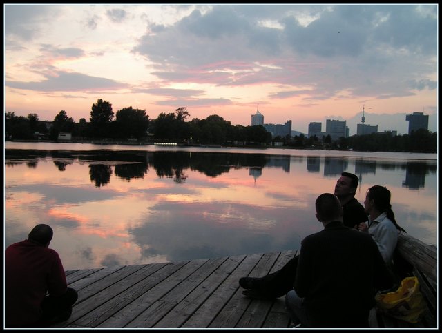 Sommerabend an der alten Donau