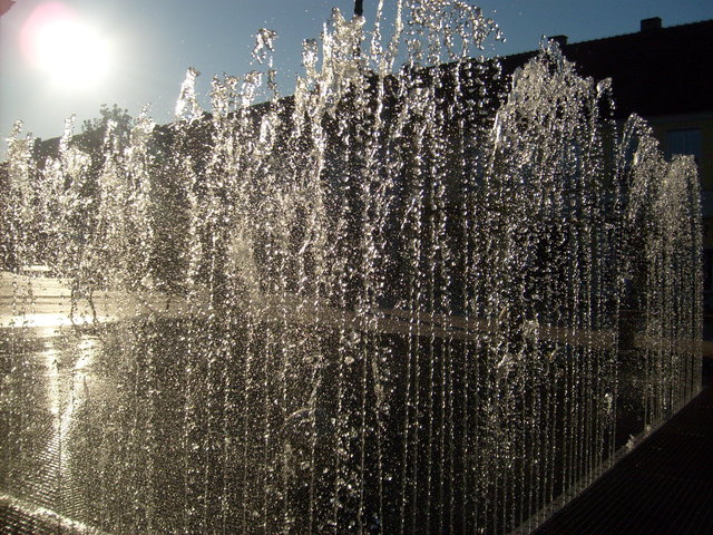 Hauptplatz in Tulln. Heisser Sommertag