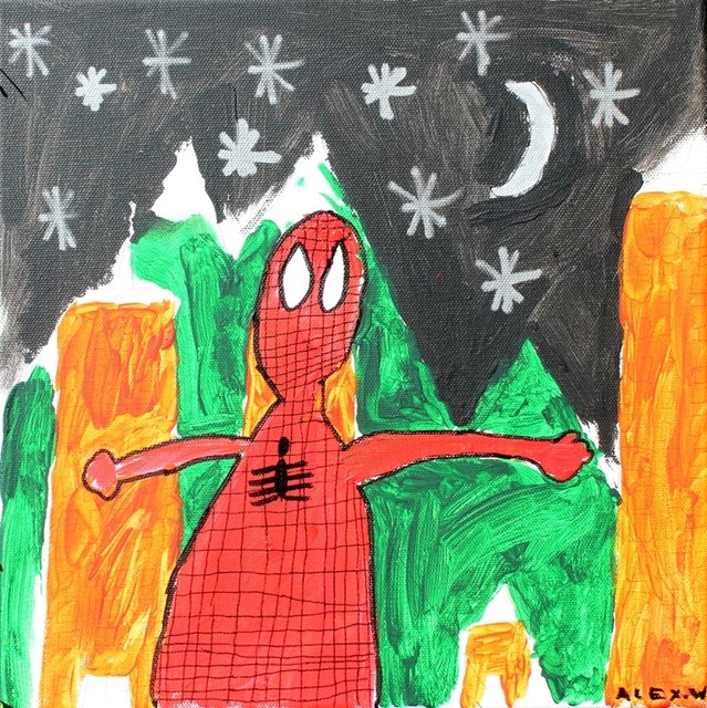 Spiderman | Spinnennetz-Wurftraining nachts in der Stadt (Alexander Wolk, 9 J.) | Foto: KK Veranstalter