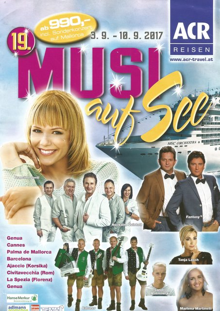 Jetzt schon den Urlaub fürs nächste Jahr planen und mit den Edlseern auf "die Musi auf See Reise" starten.