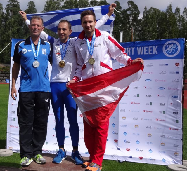 Siegerehrung Hochsprung mit Sigi Meschnig (Bronze)