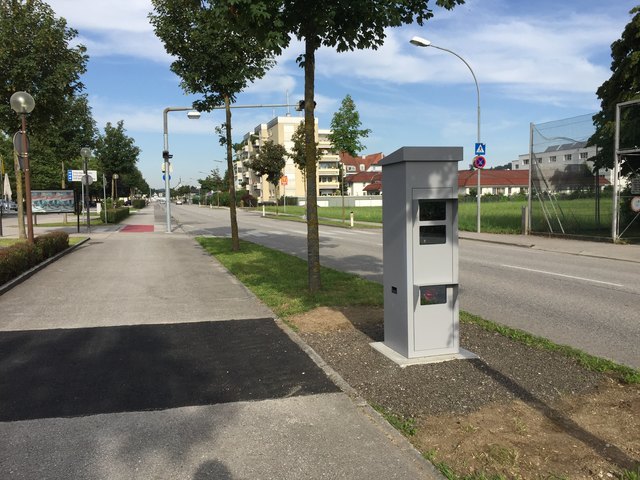 Die Radarbox in der Stadionstraße.