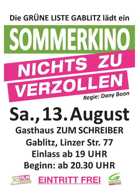 Die Grüne Liste lädt erneut zum Sommerkino!
