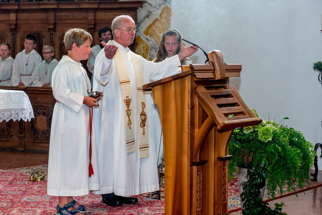 Jubilar Johann Stummer bei der Festmesse. | Foto: Grünbacher