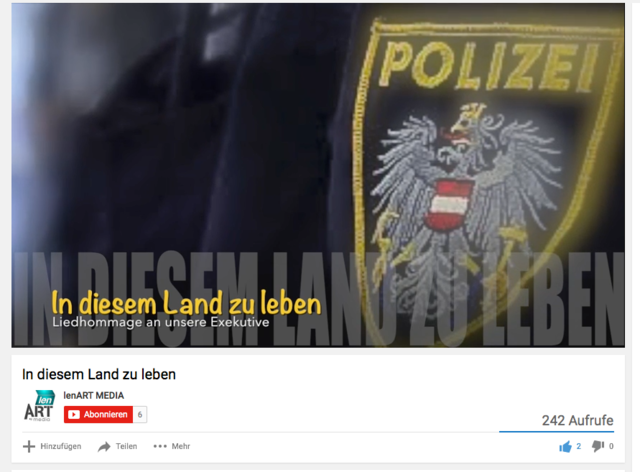 Die Wolfsbergerin Beate Muggi singt und musiziert zum Dank für die Arbeit der Exekutive in einem neuen Videoclip auf "YouTube" | Foto: Screenshot