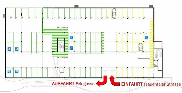 Der Plan für die Tiefgarage.