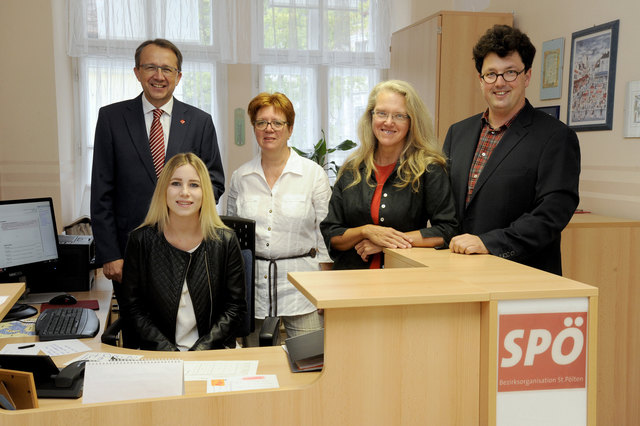 Matthias Stadler, Christina Höchtl, Sonja Hackl, Maria Hromecek und Harald Ludwig freuen sich auf den Neuzugang im Team der SPÖ St. Pölten. | Foto: privat