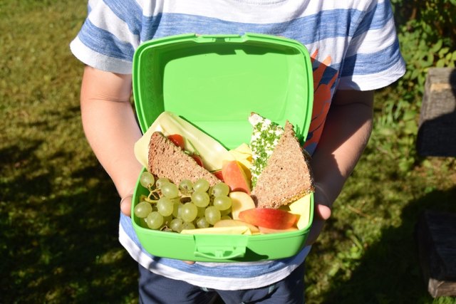 Vollkornbrot und frisches Obst und Gemüse sollten fixer Bestandteil der Schuljause sein. | Foto: Angelika Pehab